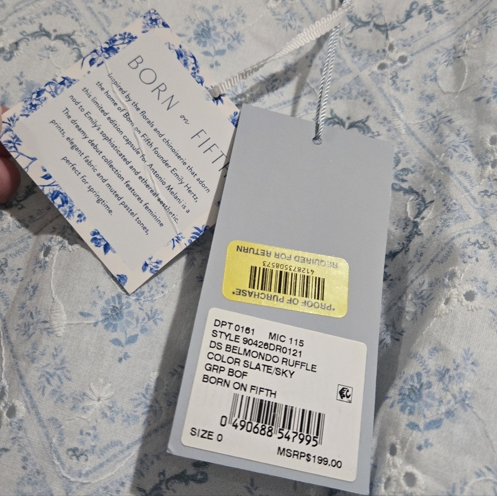 Antonio Melani X Born on Fifth Belmondo Puff Sleeve Tile Print NWT Size 0 - Picture 8 of 12